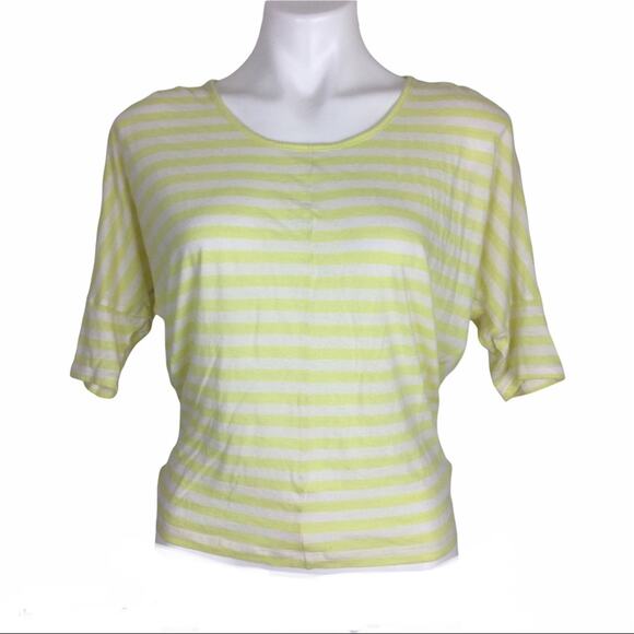 🚨SALE🚨 Express Yellow White Striped Blouse Top 3/$10 4/$12 5/$15 - Picture 1 of 6